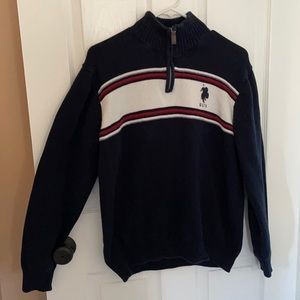 USPA 1/4 Zip Sweater Navy Medium